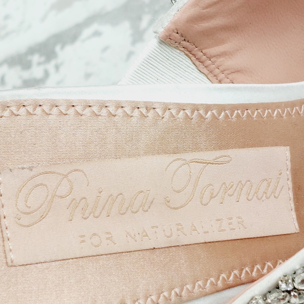 Naturalizer Pnina Tornai Liefde Mules in White Satin Crystal - Picture 11 of 15